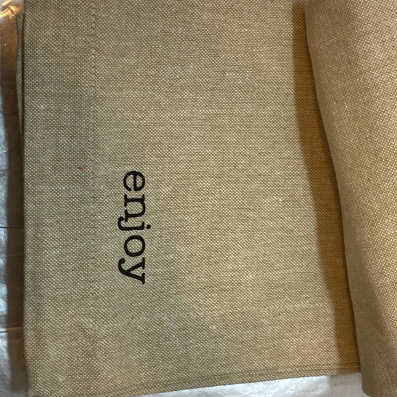 Mud Pie Tan Cotton Napkins with Embroidery set of 4 - Picture 4 of 6